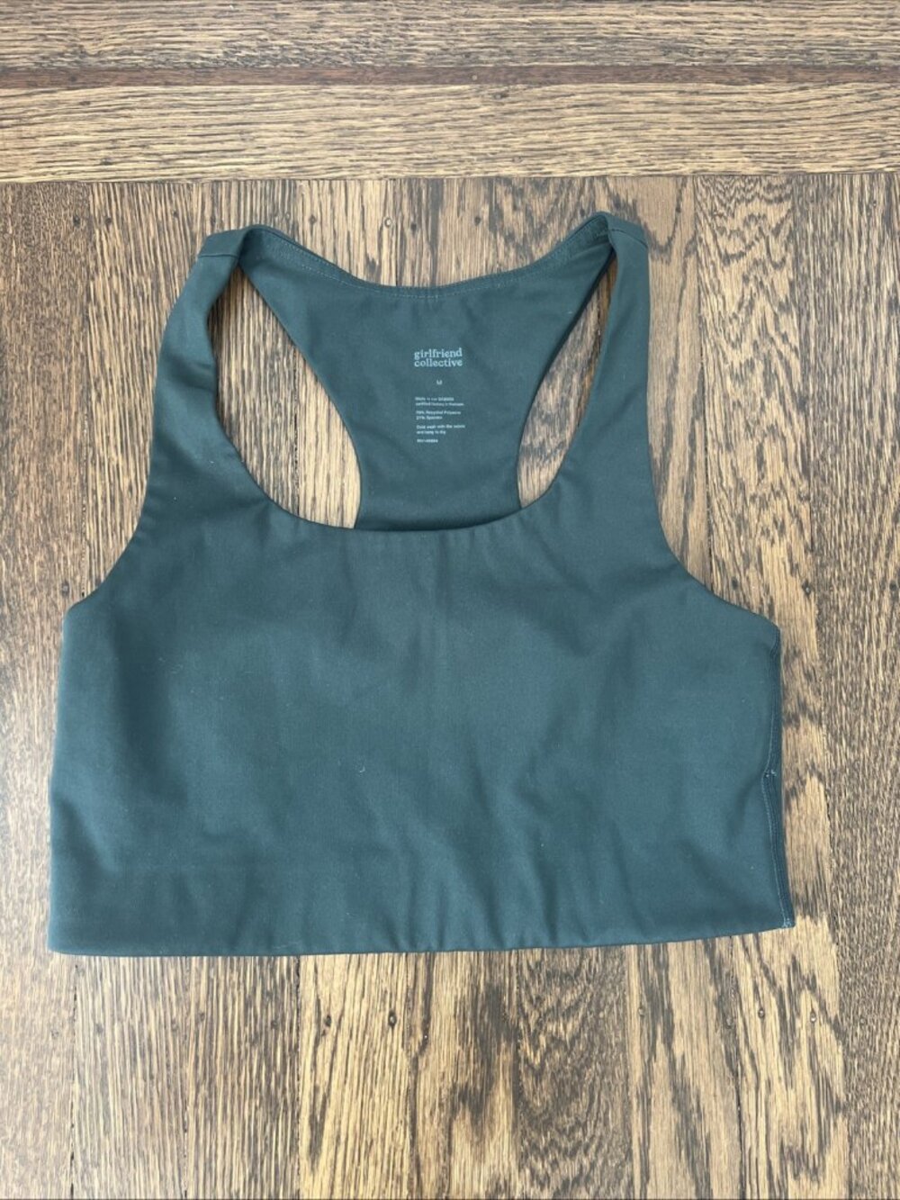 Girlfriend Collective Moss Green Paloma Racerback Sports Bra Size Medium